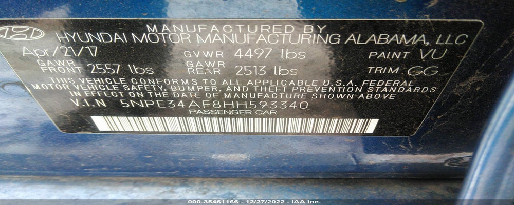 5NPE34AF8HH593340 2017 HYUNDAI SONATA photo no. 9