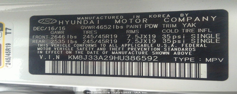 KM8J33A29HU386592 2017 HYUNDAI TUCSON photo no. 9