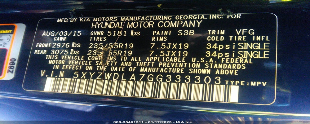 5XYZWDLA7GG333303 2016 HYUNDAI SANTA FE SPORT photo no. 9