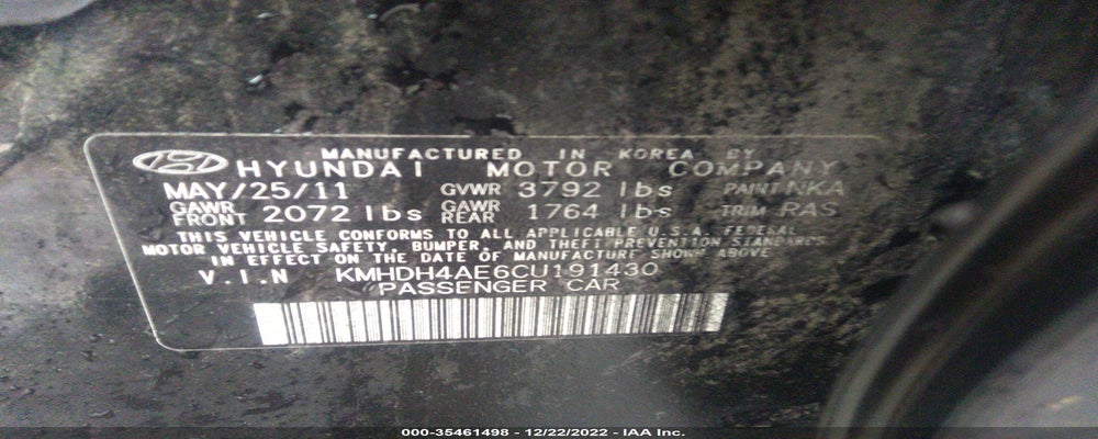 KMHDH4AE6CU191430 2012 HYUNDAI ELANTRA photo no. 9