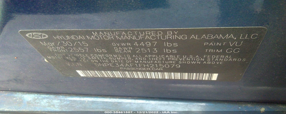 5NPE34AF1FH215079 2015 HYUNDAI SONATA photo no. 9