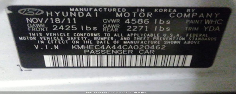 KMHEC4A44CA020462 2012 HYUNDAI SONATA photo no. 9