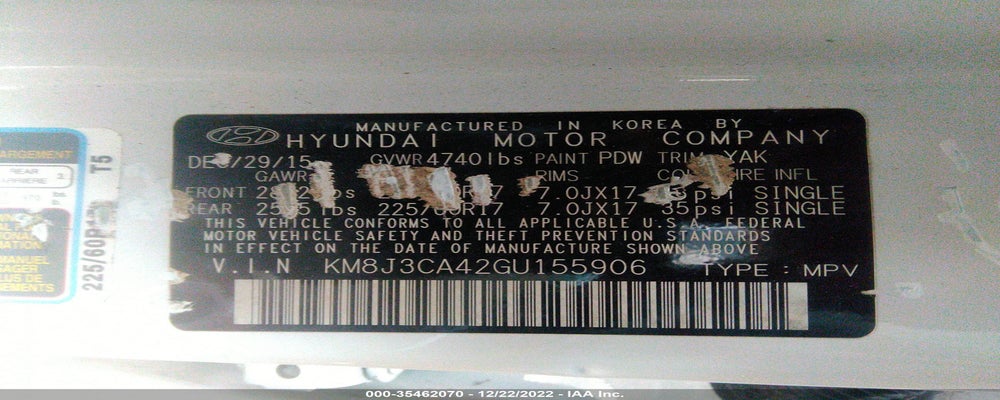 KM8J3CA42GU155906 2016 HYUNDAI TUCSON photo no. 9