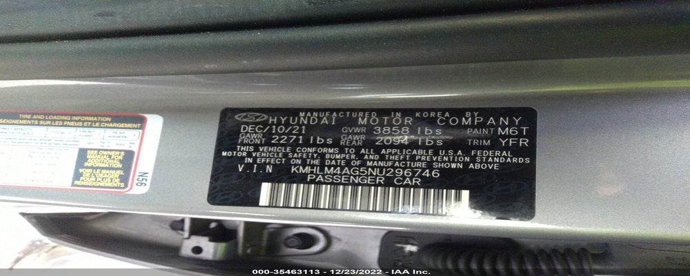 KMHLM4AG5NU296746 2022 HYUNDAI ELANTRA photo no. 9