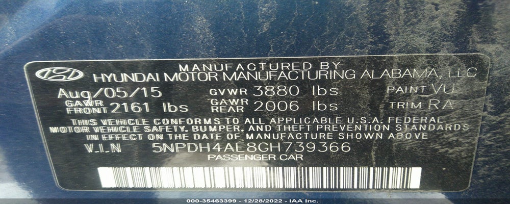 5NPDH4AE8GH739366 2016 HYUNDAI ELANTRA photo no. 9