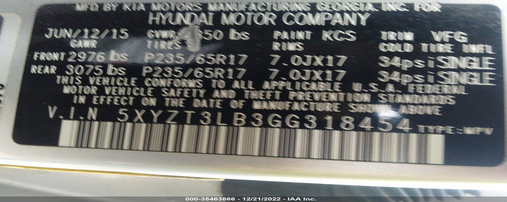 5XYZT3LB3GG318454 2016 HYUNDAI SANTA FE SPORT photo no. 9
