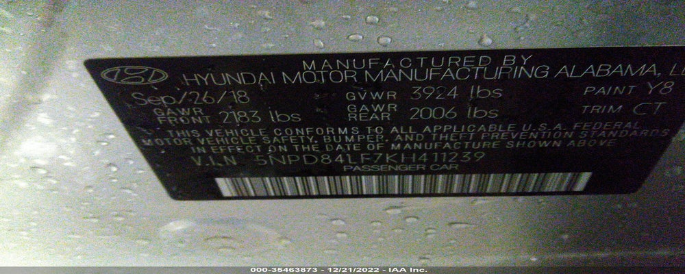 5NPD84LF7KH411239 2019 HYUNDAI ELANTRA photo no. 9