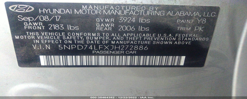 5NPD74LFXJH272886 2018 HYUNDAI ELANTRA photo no. 9