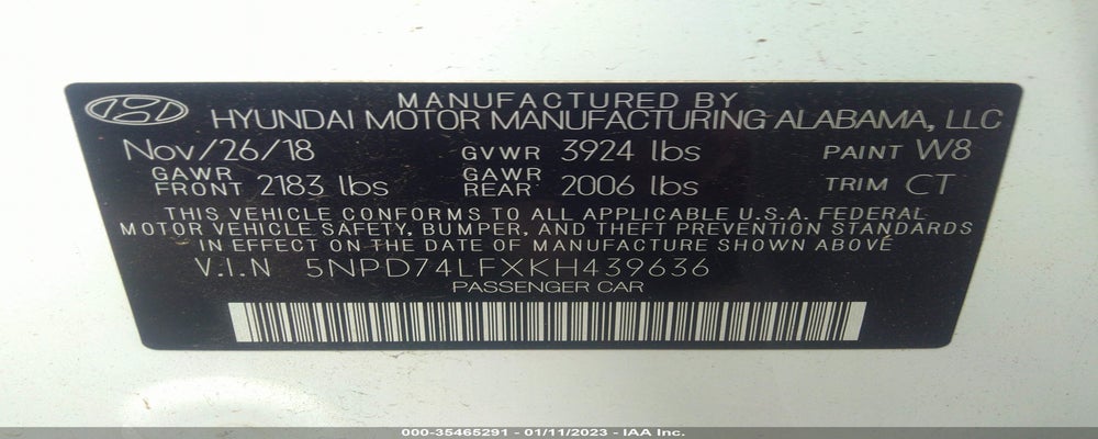 5NPD74LFXKH439636 2019 HYUNDAI ELANTRA photo no. 9