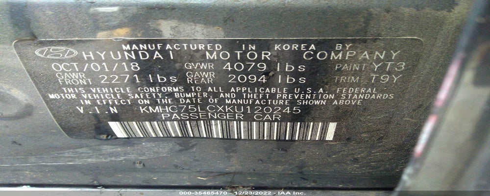 KMHC75LCXKU120245 2019 HYUNDAI IONIQ HYBRID photo no. 9