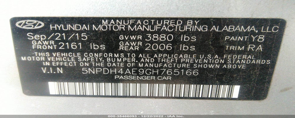 5NPDH4AE9GH765166 2016 HYUNDAI ELANTRA photo no. 9