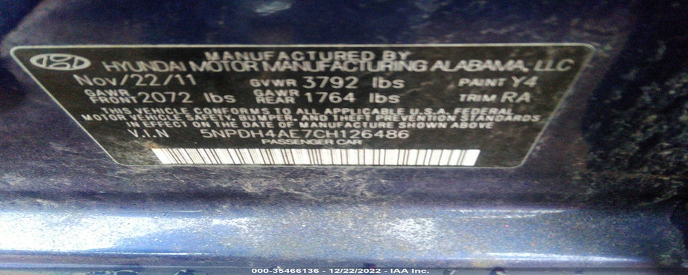 5NPDH4AE7CH126486 2012 HYUNDAI ELANTRA photo no. 9