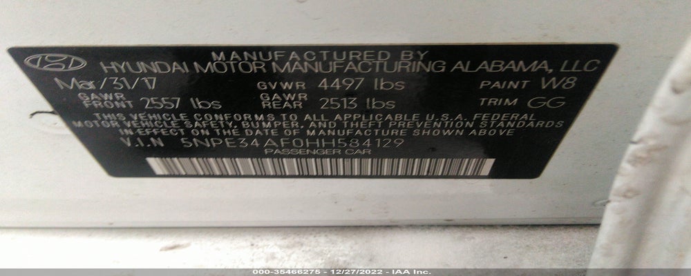 5NPE34AF0HH584129 2017 HYUNDAI SONATA photo no. 9
