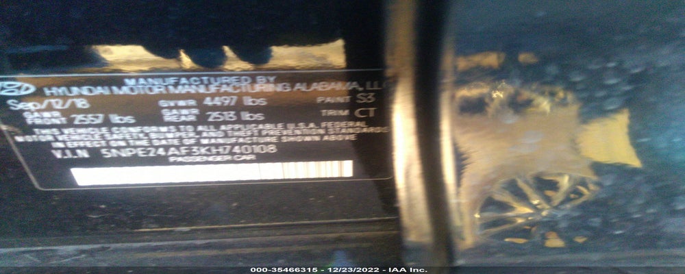 5NPE24AF3KH740108 2019 HYUNDAI SONATA photo no. 9