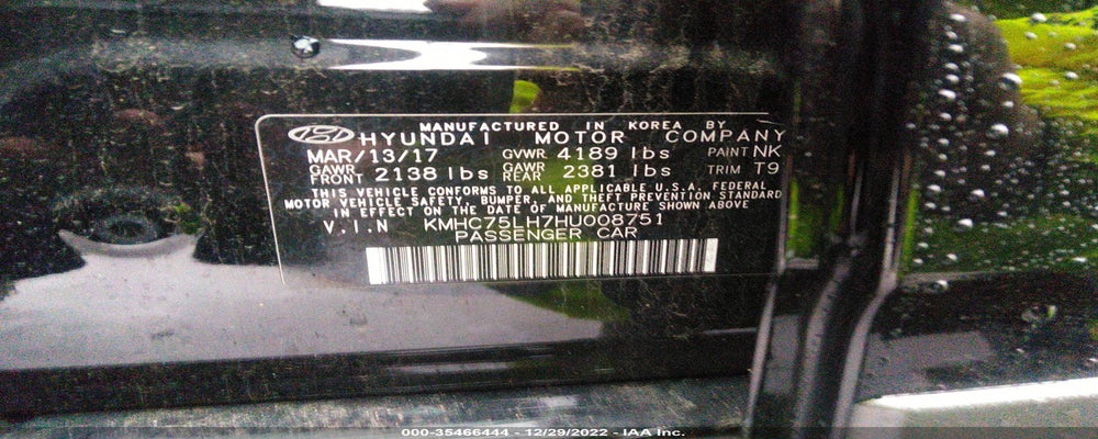 KMHC75LH7HU008751 2017 HYUNDAI IONIQ ELECTRIC photo no. 9