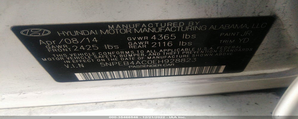5NPEB4AC0EH928823 2014 HYUNDAI SONATA photo no. 9