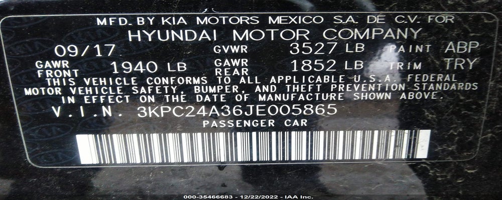 3KPC24A36JE005865 2018 HYUNDAI ACCENT photo no. 9
