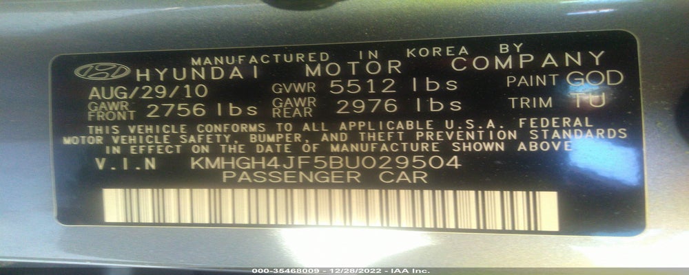 KMHGH4JF5BU029504 2011 HYUNDAI EQUUS photo no. 9