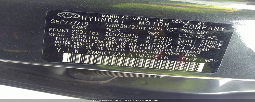 KM8K12AA7LU468616 2020 HYUNDAI KONA photo no. 9