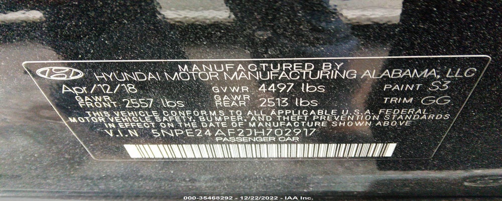 5NPE24AF2JH702917 2018 HYUNDAI SONATA photo no. 9