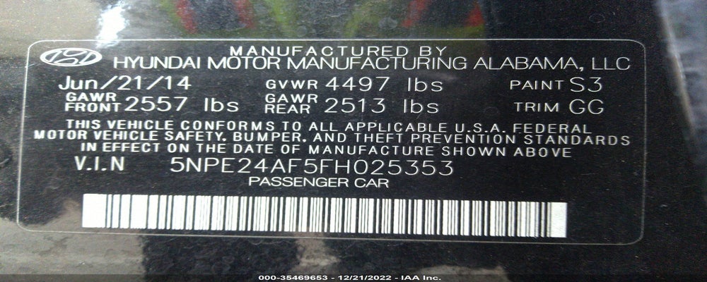 5NPE24AF5FH025353 2015 HYUNDAI SONATA photo no. 9