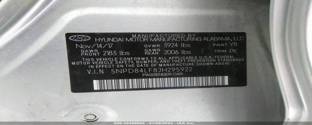 5NPD84LF8JH295922 2018 HYUNDAI ELANTRA photo no. 9