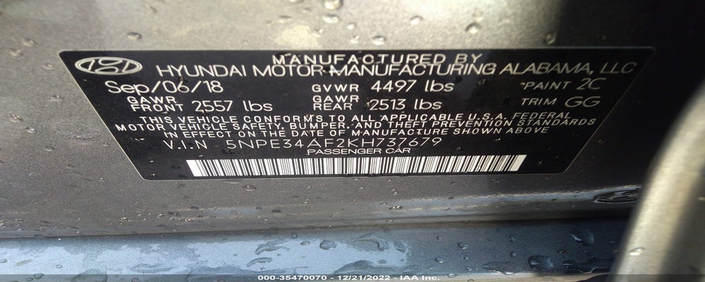 5NPE34AF2KH737679 2019 HYUNDAI SONATA photo no. 9