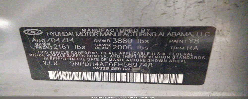 5NPDH4AE6FH569748 2015 HYUNDAI ELANTRA photo no. 9
