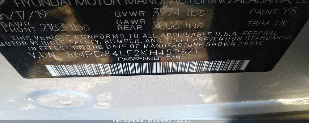 5NPD84LF2KH459571 2019 HYUNDAI ELANTRA photo no. 9