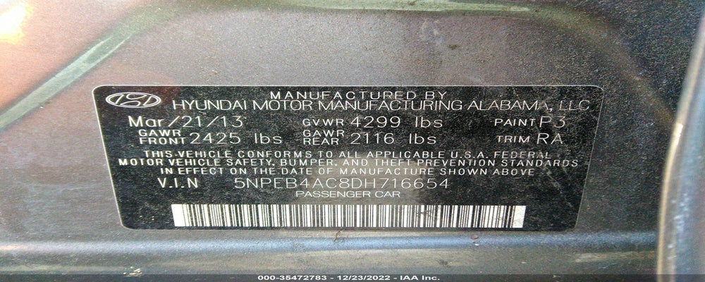 5NPEB4AC8DH716654 2013 HYUNDAI SONATA photo no. 9