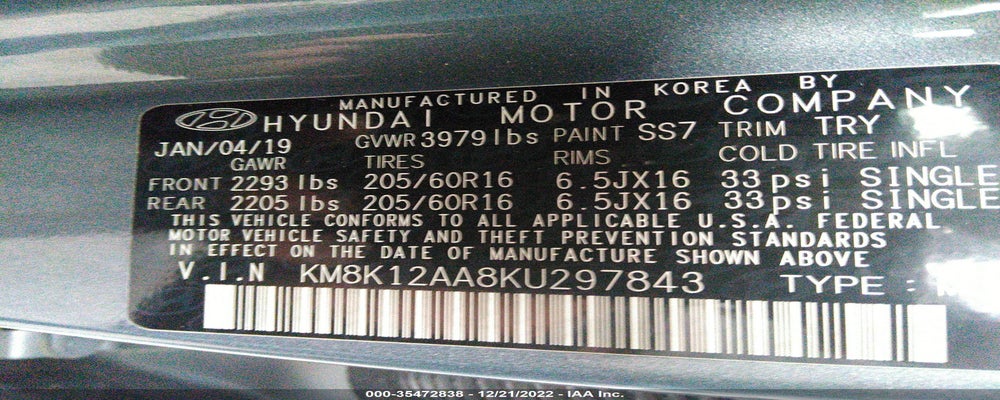 KM8K12AA8KU297843 2019 HYUNDAI KONA photo no. 9