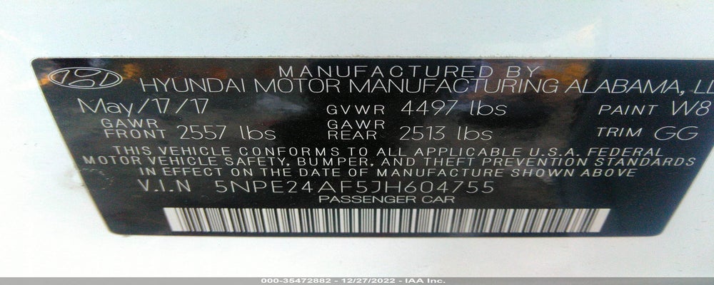 5NPE24AF5JH604755 2018 HYUNDAI SONATA photo no. 9