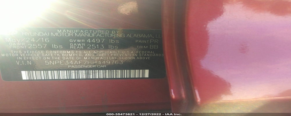 5NPE34AF7HH449763 2017 HYUNDAI SONATA photo no. 9