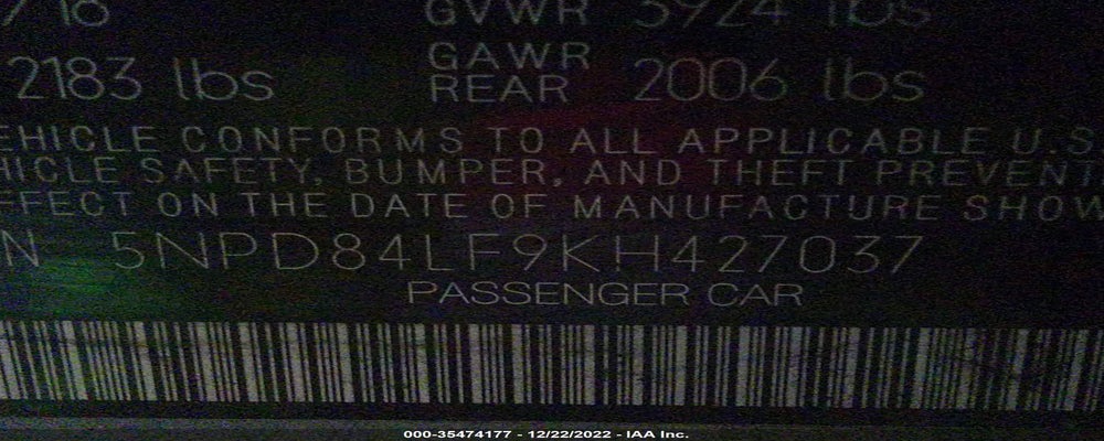 5NPD84LF9KH427037 2019 HYUNDAI ELANTRA photo no. 9