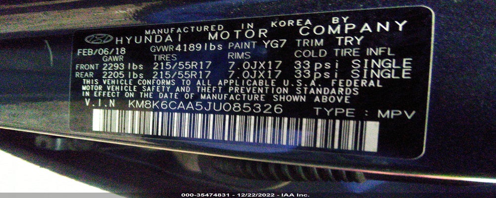 KM8K6CAA5JU085326 2018 HYUNDAI KONA photo no. 9