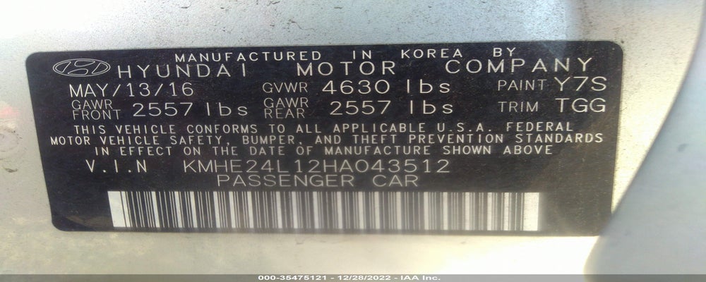 KMHE24L12HA043512 2017 HYUNDAI SONATA HYBRID photo no. 9