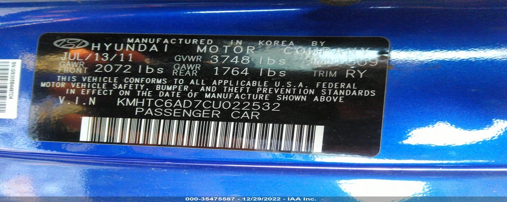 KMHTC6AD7CU022532 2012 HYUNDAI VELOSTER photo no. 9