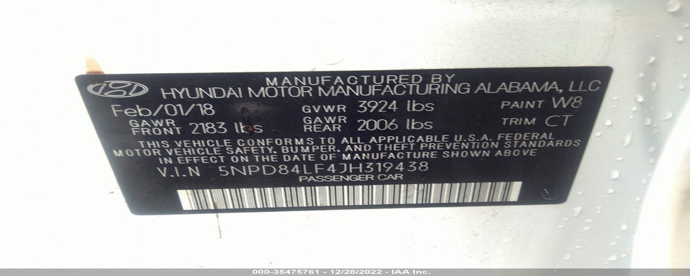 5NPD84LF4JH319438 2018 HYUNDAI ELANTRA photo no. 9