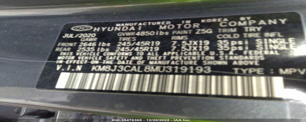 KM8J3CAL8MU319193 2021 HYUNDAI TUCSON photo no. 9