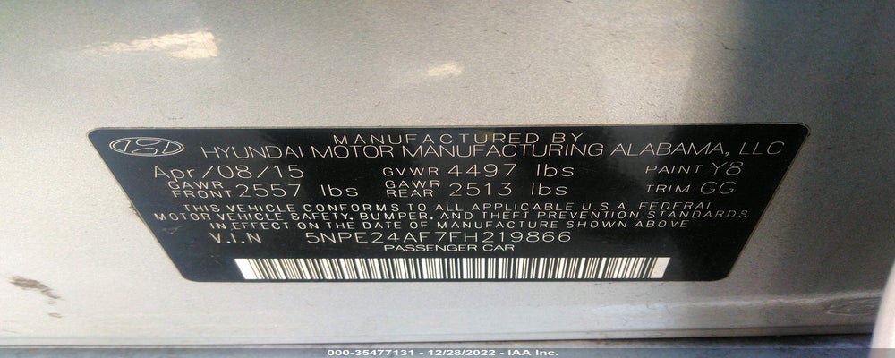 5NPE24AF7FH219866 2015 HYUNDAI SONATA photo no. 9