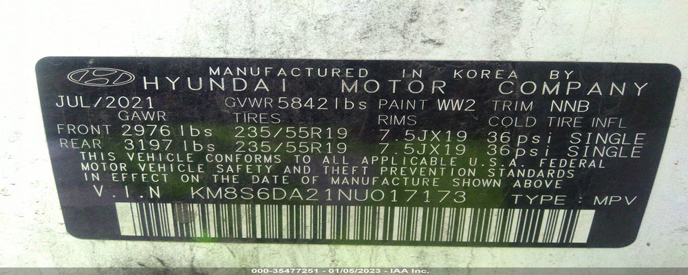 KM8S6DA21NU017173 2022 HYUNDAI SANTA FE PLUG-IN HYBRID photo no. 9