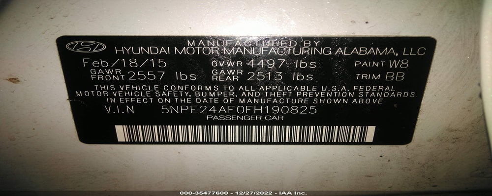5NPE24AF0FH190825 2015 HYUNDAI SONATA photo no. 9