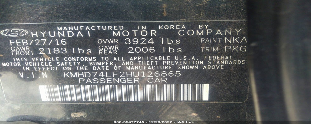 KMHD74LF2HU126865 2017 HYUNDAI ELANTRA photo no. 9