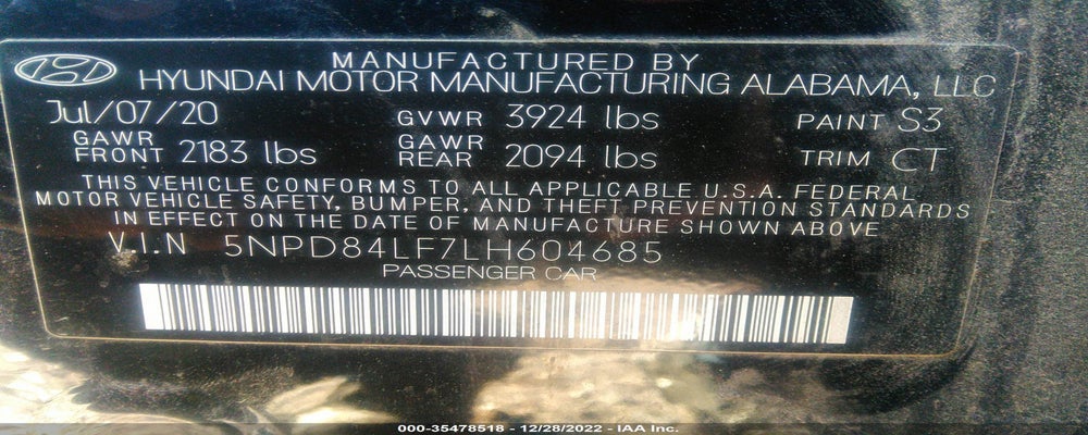 5NPD84LF7LH604685 2020 HYUNDAI ELANTRA photo no. 9