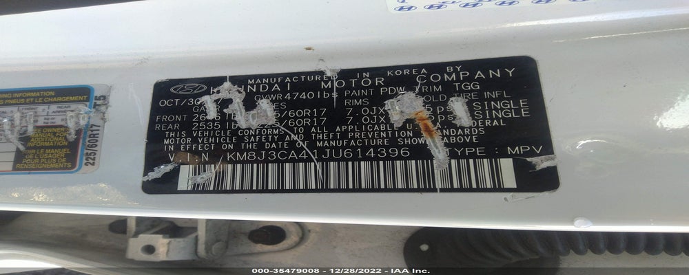 KM8J3CA41JU614396 2018 HYUNDAI TUCSON photo no. 9