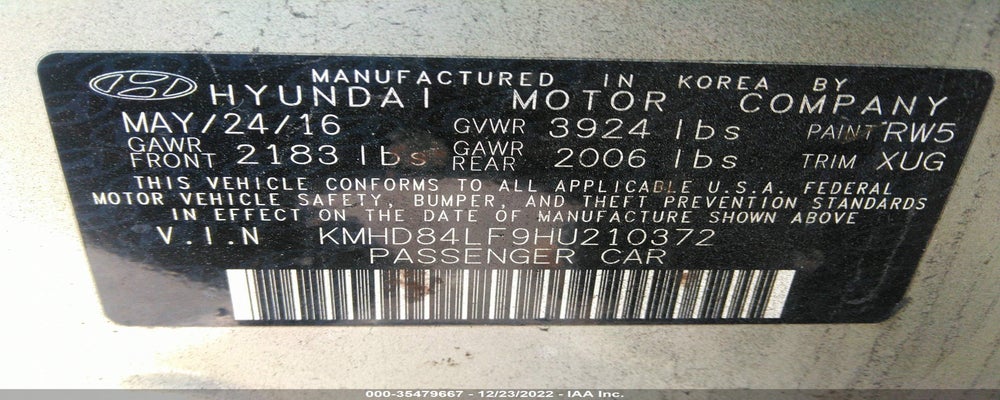 KMHD84LF9HU210372 2017 HYUNDAI ELANTRA photo no. 9