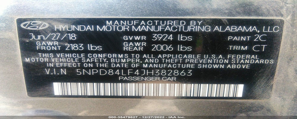 5NPD84LF4JH382863 2018 HYUNDAI ELANTRA photo no. 9