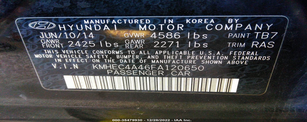 KMHEC4A46FA120650 2015 HYUNDAI SONATA HYBRID photo no. 9