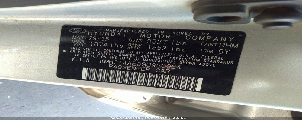 KMHCT4AE3GU950034 2016 HYUNDAI ACCENT photo no. 9
