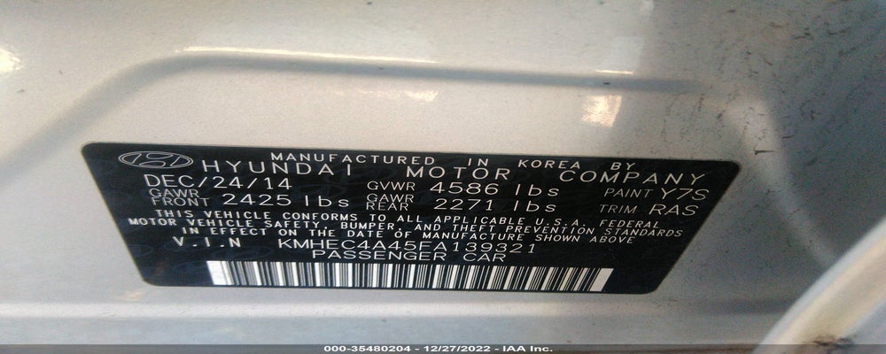 KMHEC4A45FA139321 2015 HYUNDAI SONATA HYBRID photo no. 9